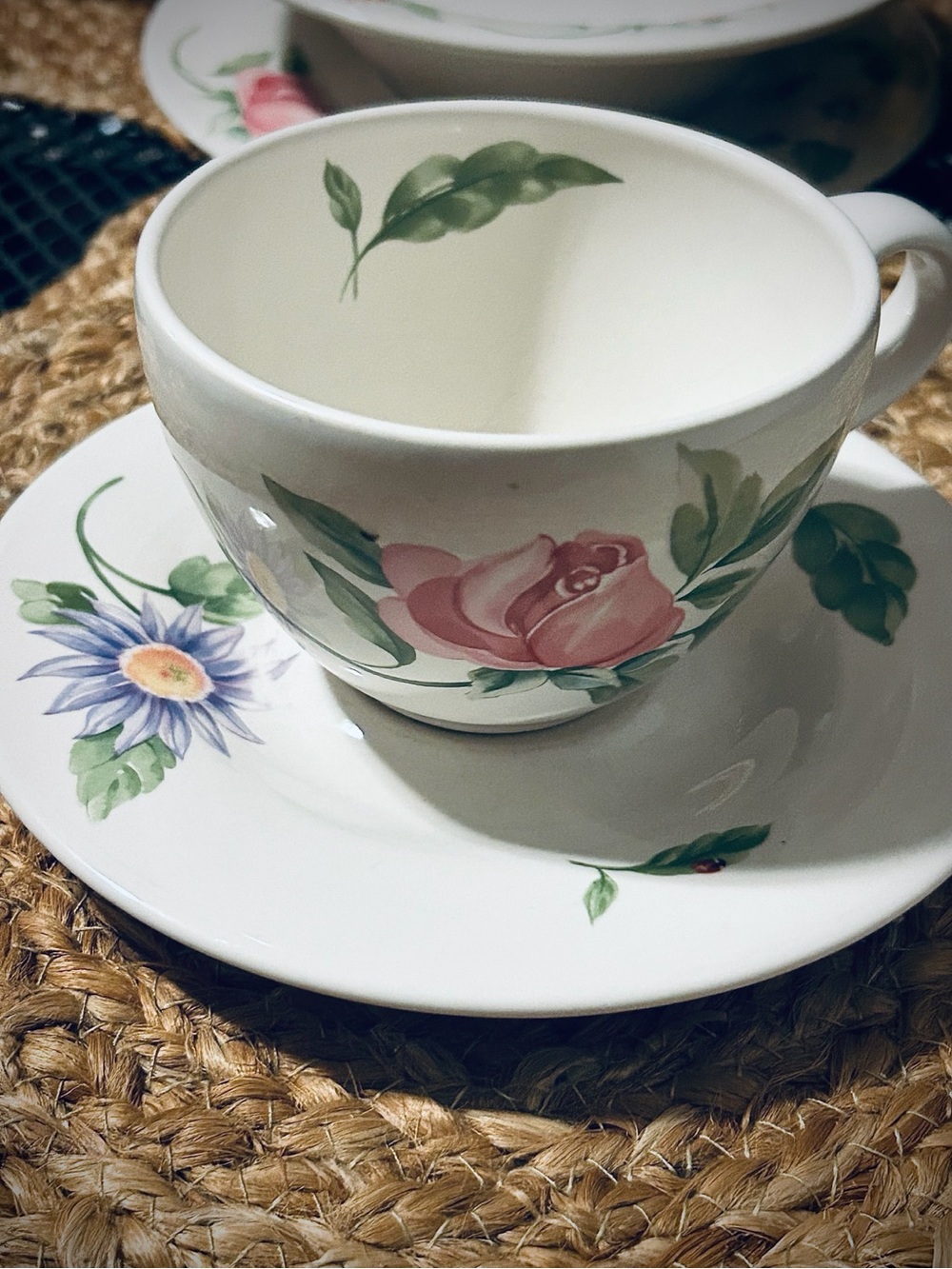 Vintage 1990’s Pflatzgraff Portmerion “Dahlia” tea cup and saucer. 4 avail fs